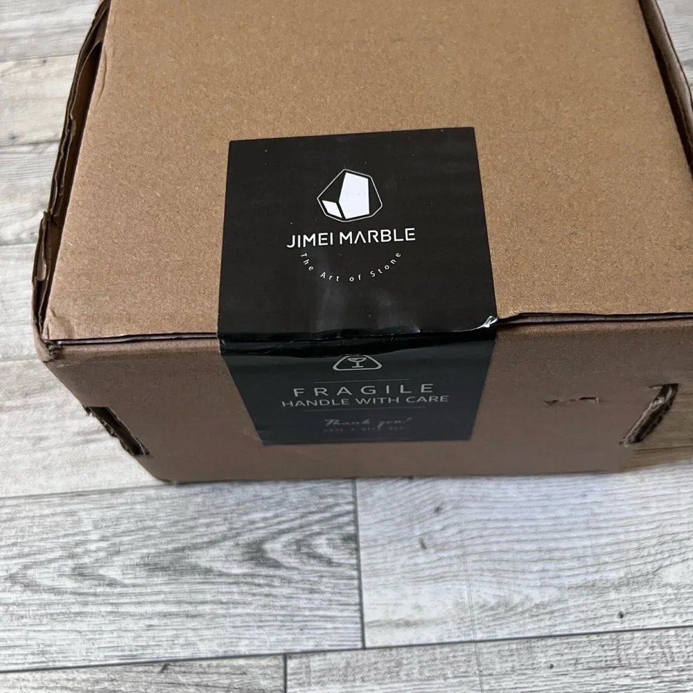 Jimei Marble Set of Four Round Marble and Stone Coasters